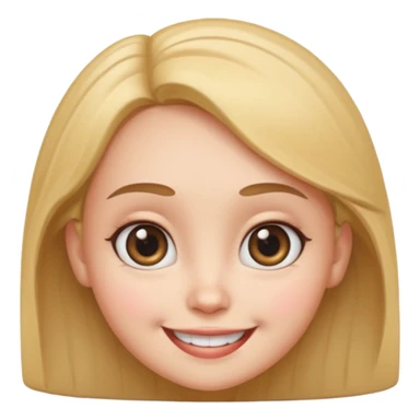 very big head and small body female cartoon sticker