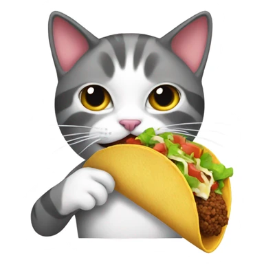 Cat eating a taco sticker