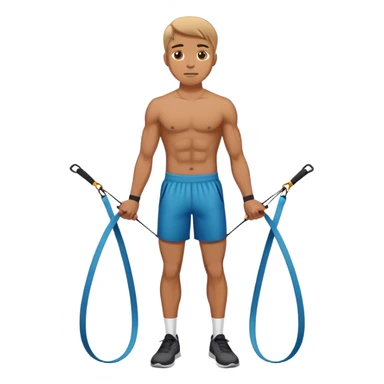 man standing on resistance band sticker