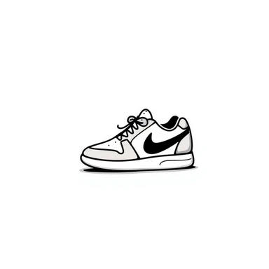 Modern athletic running shoes/trainers with details in pastel colors (dd9fb0, ffc6d3, a3bfc9, c4bee2, f1b091), hand-drawn doodle style sticker