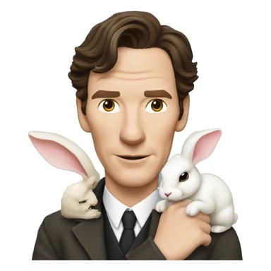 Benedict cumberbatch holding a rabbit  sticker