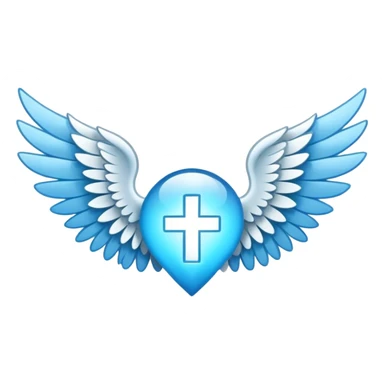 small wings emblem holy light blue sticker