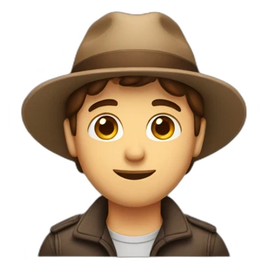 A guy with brown hair wearing a hat with a red 'O' sticker