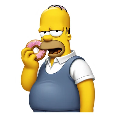 homer simpson eating donut sticker