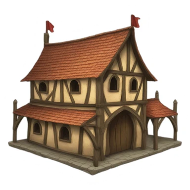 medieval building carnival funhouse sticker