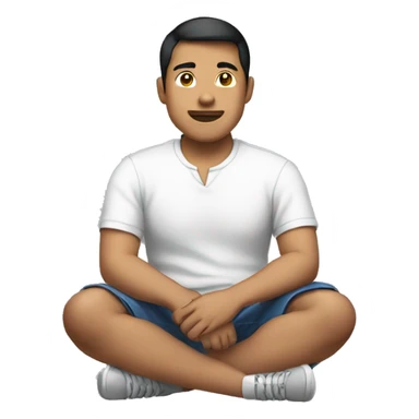 Filipino in white shirt sitting down sticker