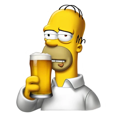 Homer simpson drink a beer sticker
