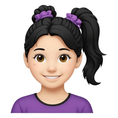Teen girl with scrunchie ponytail black hair sticker