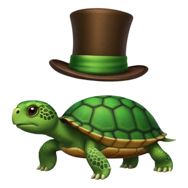 turtle with a top hat sticker
