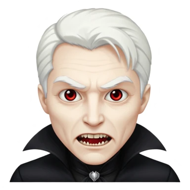 White skin white hair black eyes black clothes scary Vampire sticker