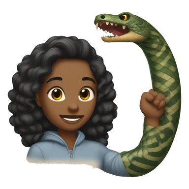 Una chica de pelo negro abrazando a un chico de pelo negro con tatuaje de serpiente en un brazo  sticker