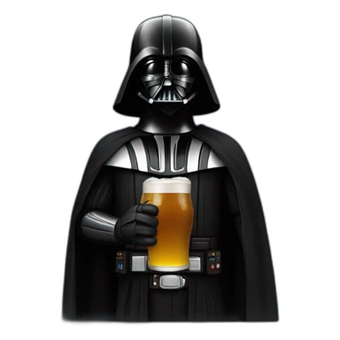 dark vador drinking beer sticker