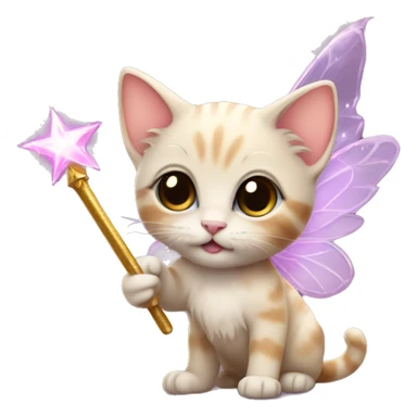 Kitten fairy with a wand sticker
