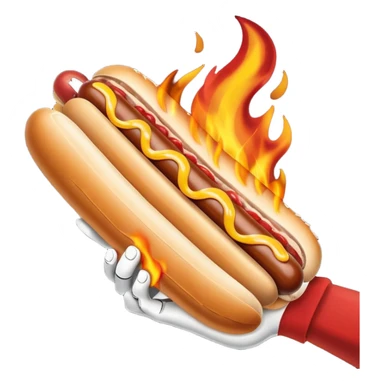Hand Holding a Flaming Hotdog sticker