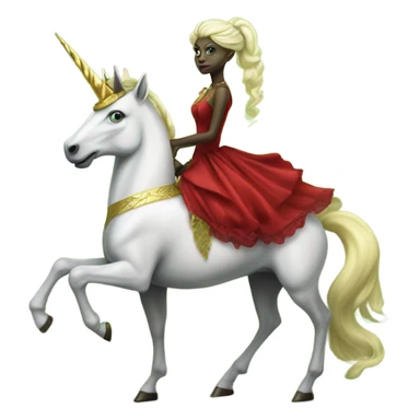 "galora green blonde alien woman" in red Victorian elegant dress, full body, rides unicorn gold and white
 sticker