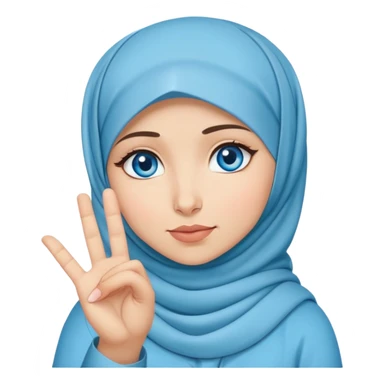 Turkish beautiful finish Konya girl blue eyes with hijab and Girl saying no with hand gesture  sticker