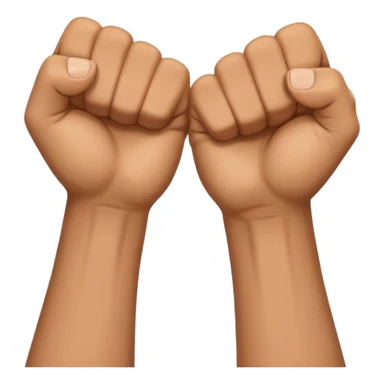 Left and Right fist from the top Perspektive with the Arms crossed over at the wrists  sticker