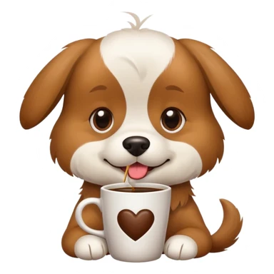 Dog drinking coffee  sticker