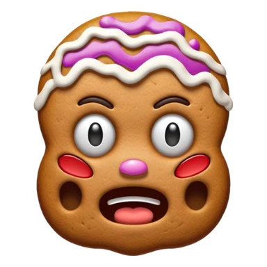 angry gingerbread man head plain sticker