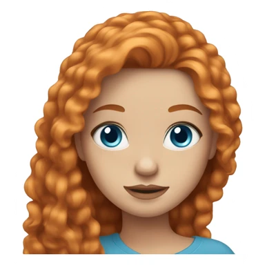 Beautiful girl with long ginger hair blue eyes and really long eyelashes sticker