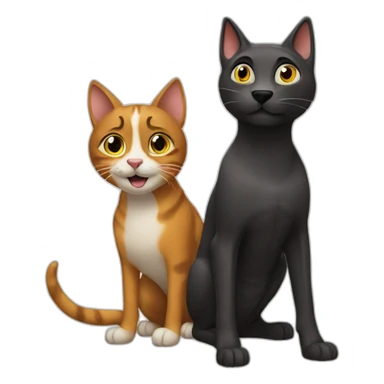 Cat-with-catdog sticker
