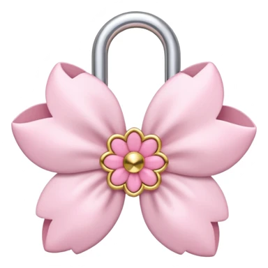 white sakura flower with a bow and lock center sticker