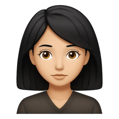 Medium hair length, black hair, tan skin sticker