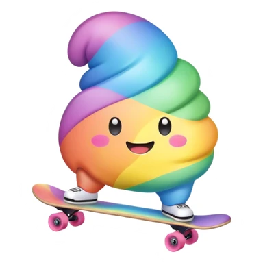  pastel rainbow kawaii Poop skateboarding  sticker