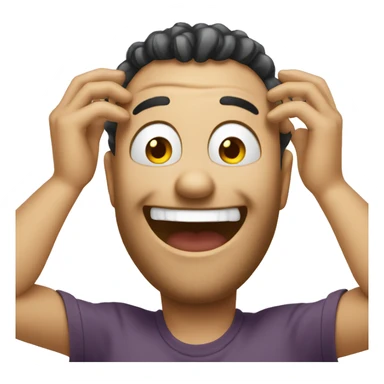 Laughing emoji with hand on head sticker