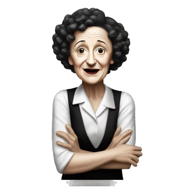 black and white emoji, in clasic emoji style, EDITH PIAF, actres sticker