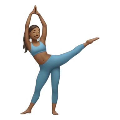 Girl doin yoga and her one arm up sticker