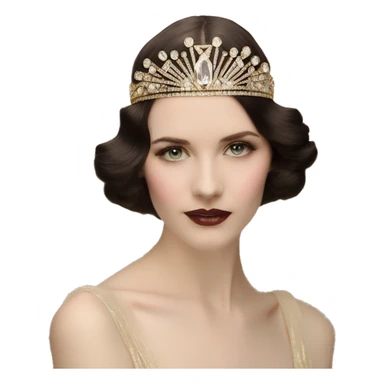 art deco 1920's tiara gold crystals sticker
