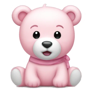  cute light pink Christmas bear sticker