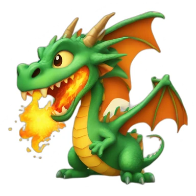Dragon spewing fire sticker
