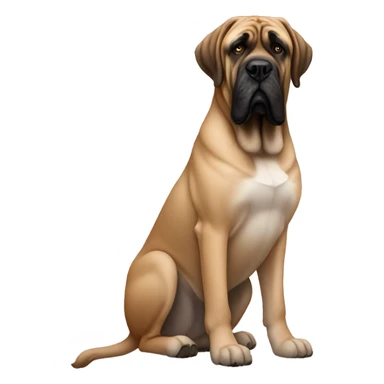 English mastiff sitting on women sticker