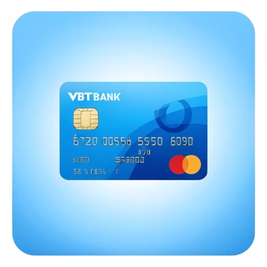 Create a set of emojis in a unified, minimalist, modern style using VTB Bank’s brand colors — shades of blue and light blue. Emojis must have a transparent background and be clearly visible at small sizes (like in Telegram): Bank card sticker