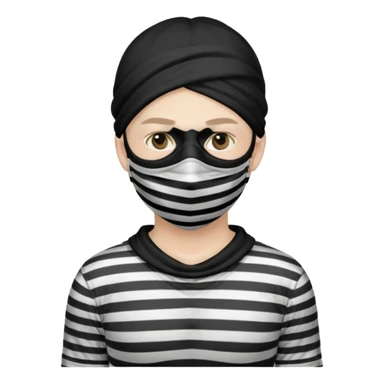thief, with stripped shirt, facemask, thief mask. sticker