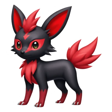  Shiny edgy red Zorua-Umbreon-Salandit-Jolteon-fusion sticker