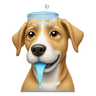 Dog drinking water sticker