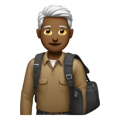 man with bag on shoulder sticker