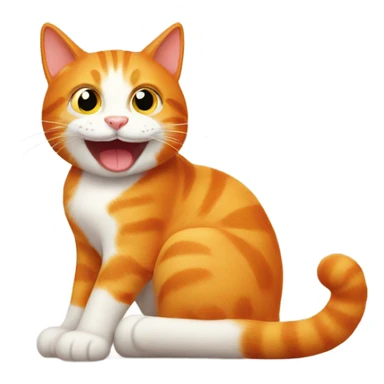 Happy Orange cat with a ton of catnip sticker