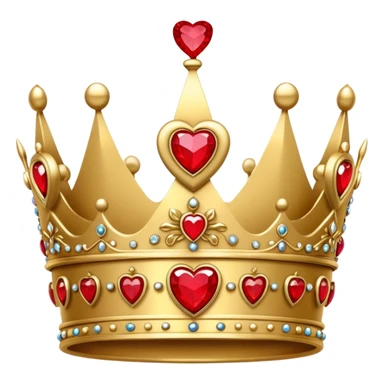 A crown with red hearts as gems sticker