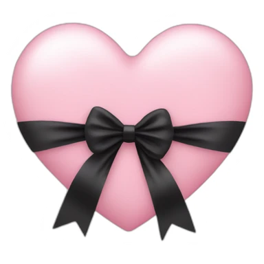 light pink heart with a black bow  sticker