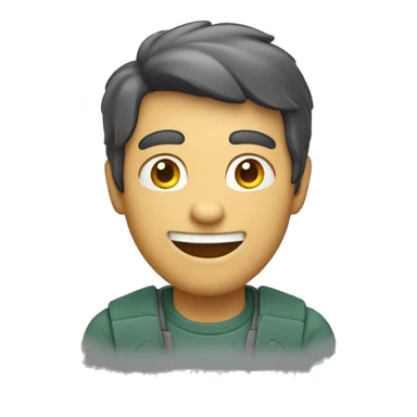 A man with a grin holding up his fingers sticker