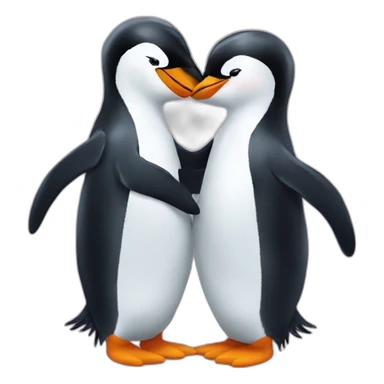 two penguins hugging and holding socks sticker