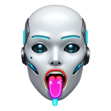 cyberpunk style neon shows tongue sticker