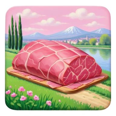 impressionist SPAM meat  claude monet paris spring landscape  sticker