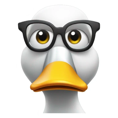 irritated duck peering over glasses sticker