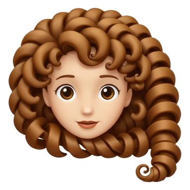 curly hair strand shaped like a spiral sticker