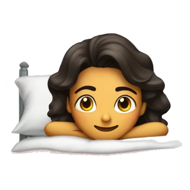 Chica morena viendo una serie en su cama sticker